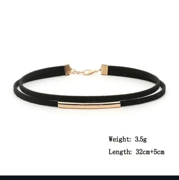 🖤🖤NEW🖤🖤PRETTY!! Black Velvet Choker with GOLD Bar🖤🖤 - Picture 4 of 14